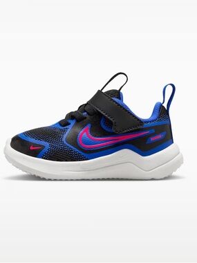 Nike Toddler Boy Cosmic Runner Sneakers in Blue Black Strap Shoe 8c